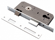 Картинка Замок врезной RENZ LBB 8545-2/1 CP 85х45 мм 1 большой ригель и защелка хром блестящий